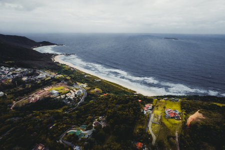 Florianopolis. Beautiful beach with mountains.の写真素材
