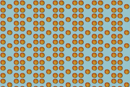 Bitcoin on a blue background. Uneven pattern.