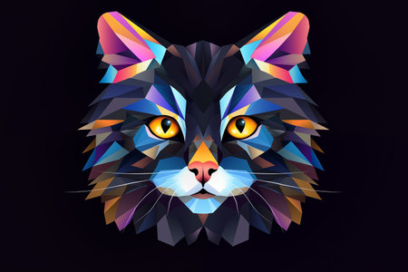 Geometric Multicolor Cat Portraitの素材