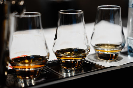Whiskey tasting glasses.の写真素材