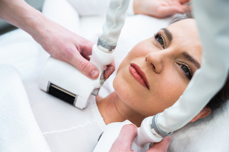 Relaxing facial treatment in a modern spa setting during the day