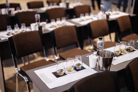 Taste the flavors of whiskey at an exclusive tasting event in the cityの写真素材