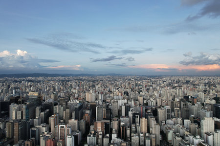 Cityscape view of Sao Paulo showcasing urban architecture and skylineの写真素材