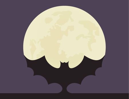 Bat against the background of the moon.のイラスト素材