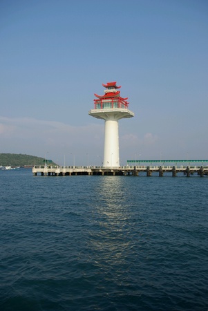 Lights house of Sree Chang Island,Thailand.の素材