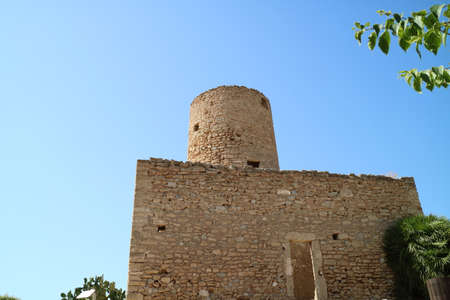 Castle Tower, Castle Capdepera, Mallorca, Spainのeditorial素材