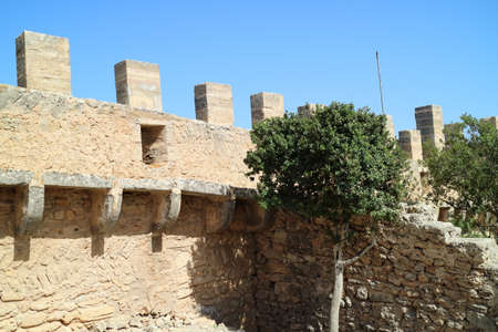 Castle Wall, Castle Capdepera, Mallorca, Spainのeditorial素材