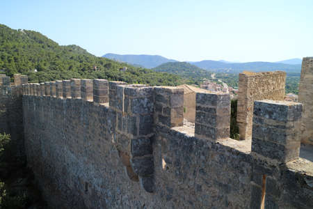 Castle Wall, Castle Capdepera, Mallorca, Spainのeditorial素材
