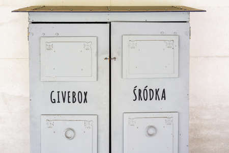 Poznan, wielkopolskie, Poland, 01.05.2021: Givebox in Srodka, Poznan, Poland