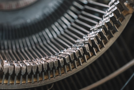 Details of an old mechanical typewriter
