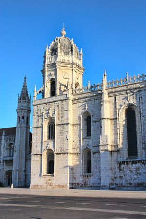  Jeronimos Monastery in Belem quarter, Lisbon, Portugal.のeditorial素材