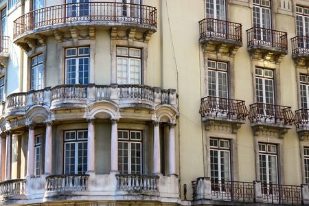 Front aspect of Lisbon town houseの写真素材