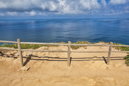 Atlantic ocean from Cabo da Roca, the western point of Europe, Portugal.の写真素材