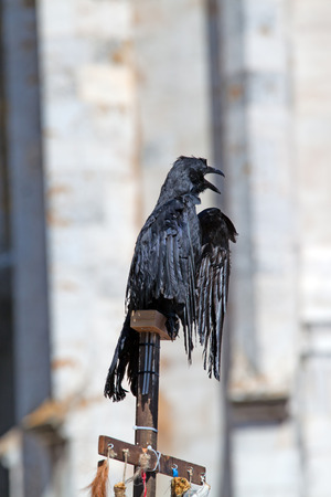 Lisbon, Portugal - May 6, 2017: Parade of costumes and traditional masks of Iberia at the XII International Festival of Iberian Masksのeditorial素材
