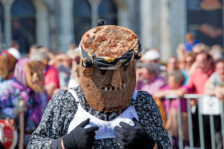 Lisbon, Portugal - May 6, 2017: Parade of costumes and traditional masks of Iberia at the XII International Festival of Iberian Masksのeditorial素材