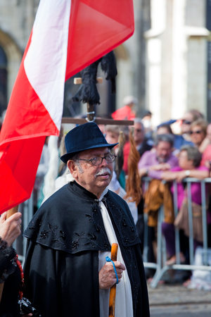 Lisbon, Portugal - May 6, 2017: Parade of costumes and traditional masks of Iberia at the XII International Festival of Iberian Masksのeditorial素材