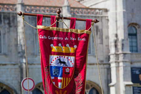 Lisbon, Portugal - May 6, 2017: Parade of costumes and traditional masks of Iberia at the XII International Festival of Iberian Masksのeditorial素材