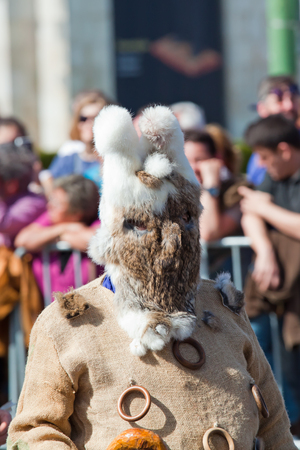 Lisbon, Portugal - May 6, 2017: Parade of costumes and traditional masks of Iberia at the XII International Festival of Iberian Masksのeditorial素材