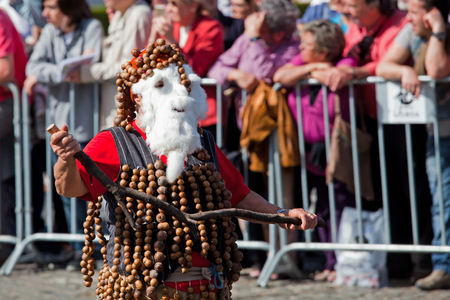 Lisbon, Portugal - May 6, 2017: Parade of costumes and traditional masks of Iberia at the XII International Festival of Iberian Masksのeditorial素材