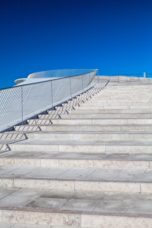 view of modern architecture detail. Refined fragment of contemporary  public buildingの写真素材