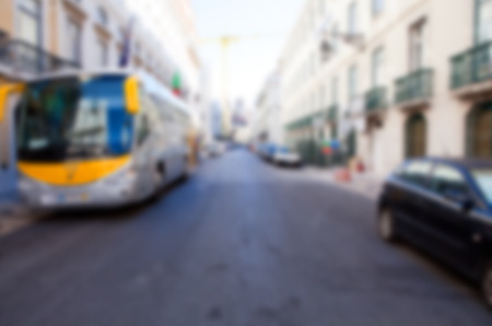 Beautiful street in the historical city center .の写真素材