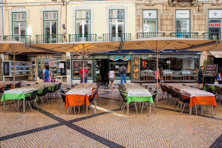 LISBON, PORTUGAL - SEPTEMBER 10. 2017 .  Typical traditional portuguese street in Lisbon, Portugalのeditorial素材