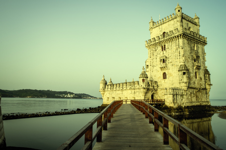 Belem Tower is a fortified tower located in  Santa Maria de Belem in Lisbonのeditorial素材
