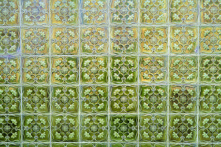 Vintage ceramic tiles wall decoration. Ceramic tiles  backgroundの写真素材