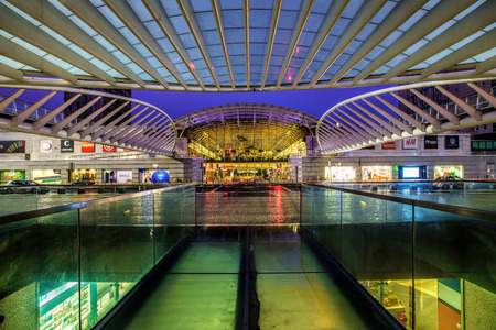 LISBON, PORTUGAL - April  15, 2018 . Gare do Oriente or the Lisbon Oriente Station, one of Portuguese intermodal transport hubsのeditorial素材