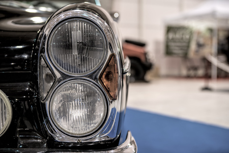 Headlight lamp of retro classic car vintage styleの写真素材