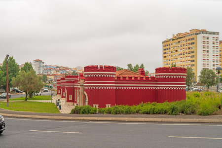 Lisbon , Portugal 28 June 2024. Portas de Benfica were built between 1886 and 1903 and, together with the walls still existing in Vale Forno and CalÃ§ada do Carriche, constitute the only survivors of the old tax barriersのeditorial素材