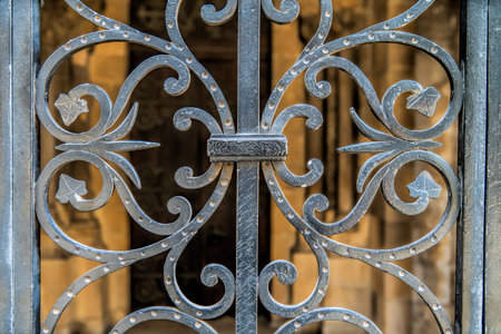 Background with ornaments in ironの写真素材