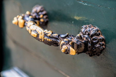 Vintage iron door handleの写真素材