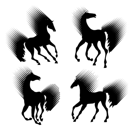 Horse silhouettesのイラスト素材
