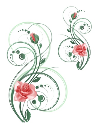Floral pattern with roseのイラスト素材