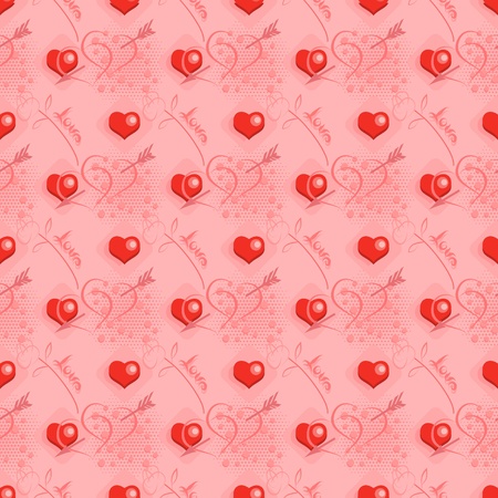 Love seamless pattern   with roses and heartsのイラスト素材