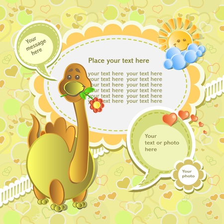 Vector baby card with scrapbook elementsのイラスト素材