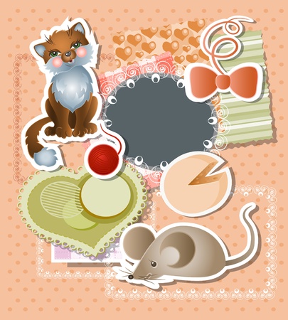 Scrapbook bagkground for babyのイラスト素材