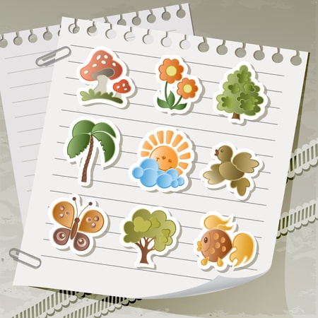 Set of scrapbook elements in vintage stileのイラスト素材