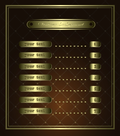 Vintage vector background with golden labelsのイラスト素材