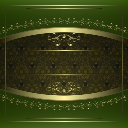 Vintage vector background with golden patterns.のイラスト素材