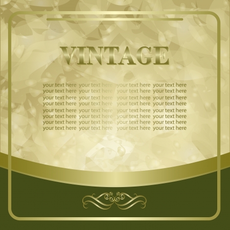 Vintage card with  golden swirlsのイラスト素材