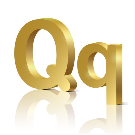 Letter Q of golden design alphabetのイラスト素材
