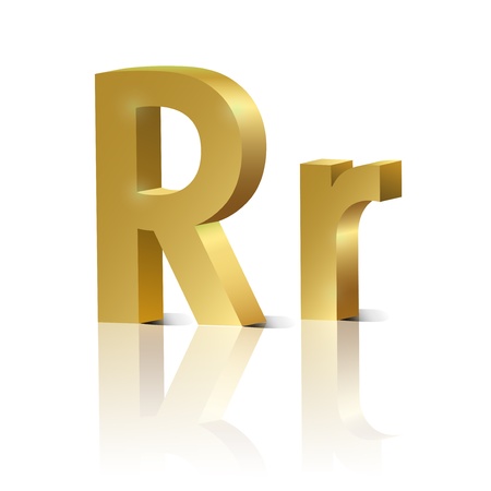 Letter R of golden design alphabetのイラスト素材