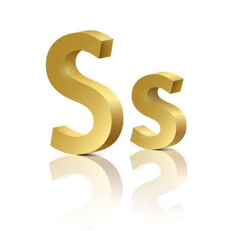 Letter S of golden design alphabetのイラスト素材