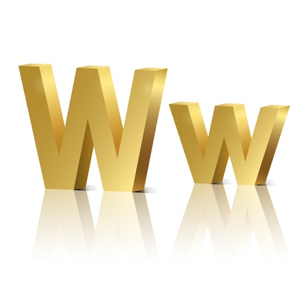 Letter W of golden design alphabetのイラスト素材