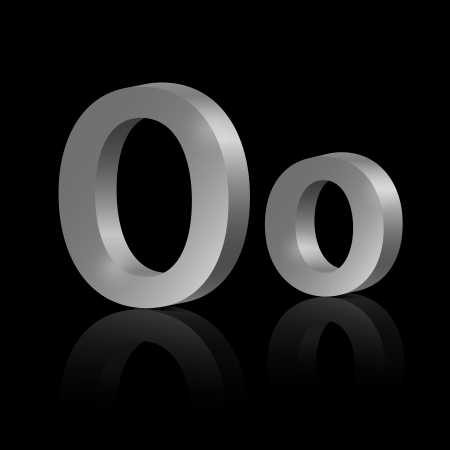 Vector letter O of metallic design alphabetのイラスト素材