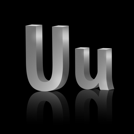 Vector letter U of metallic design alphabetのイラスト素材