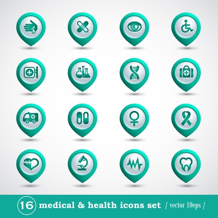 Medical icons set, internet buttons のイラスト素材