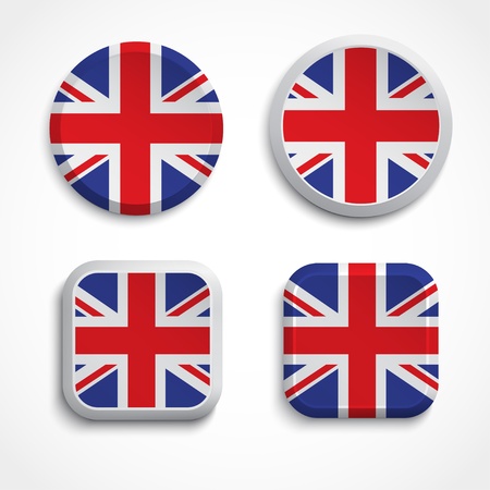 Great Britain flag buttons, illustrationのイラスト素材